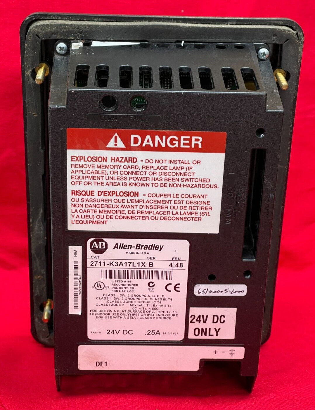 ALLEN BRADLEY OPERATOR TERMINAL 2711-K3A17L1X PANELVIEW 300 24 VDC .25 A