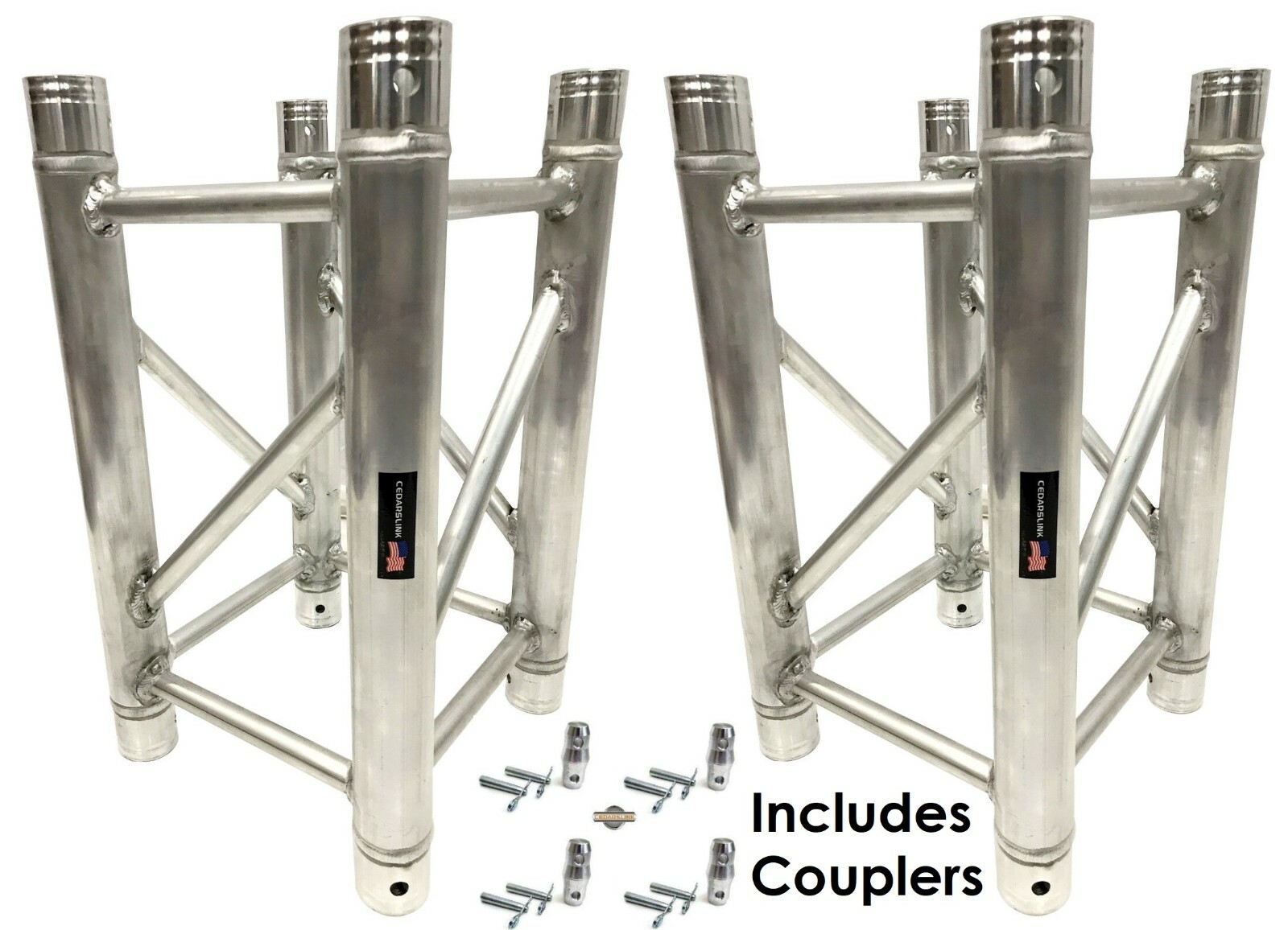 2PCS 1.64FT Aluminum DJ Light Stands Stage Truss Segment Fit F34 290mm.x290mm