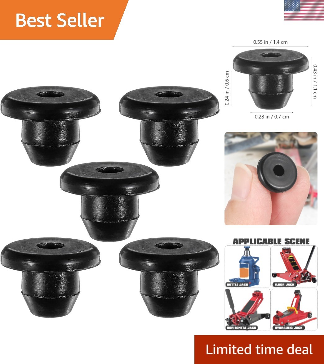 5-Pack Floor Jack Oil Filler Plugs - Versatile Rubber Design for All Vehicles