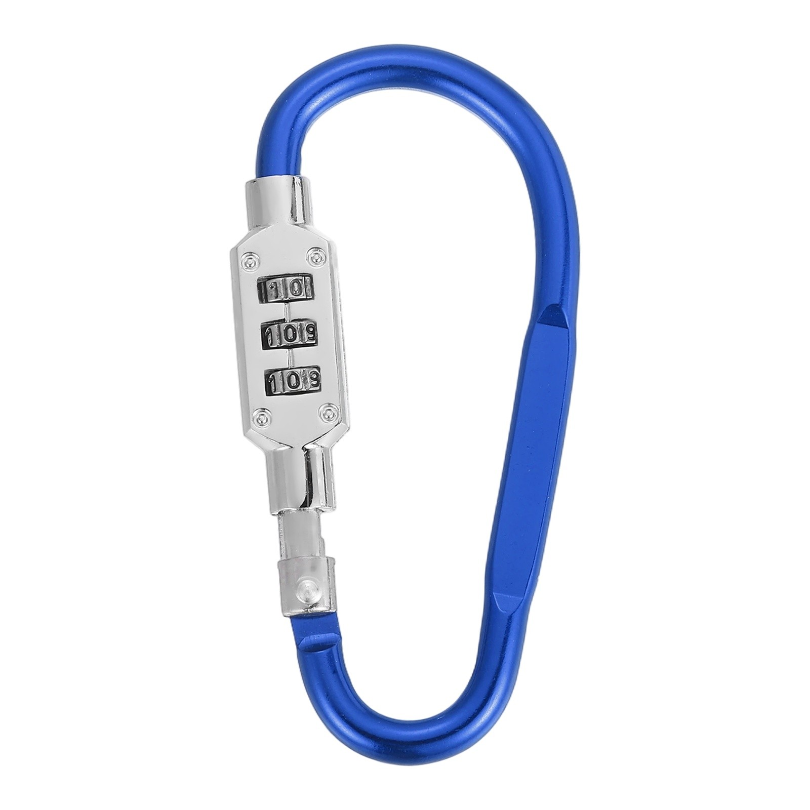 3.8" x 1.8" D-Shaped 3-Digit Code Combination Lock D-Ring Clip Locking, Blue