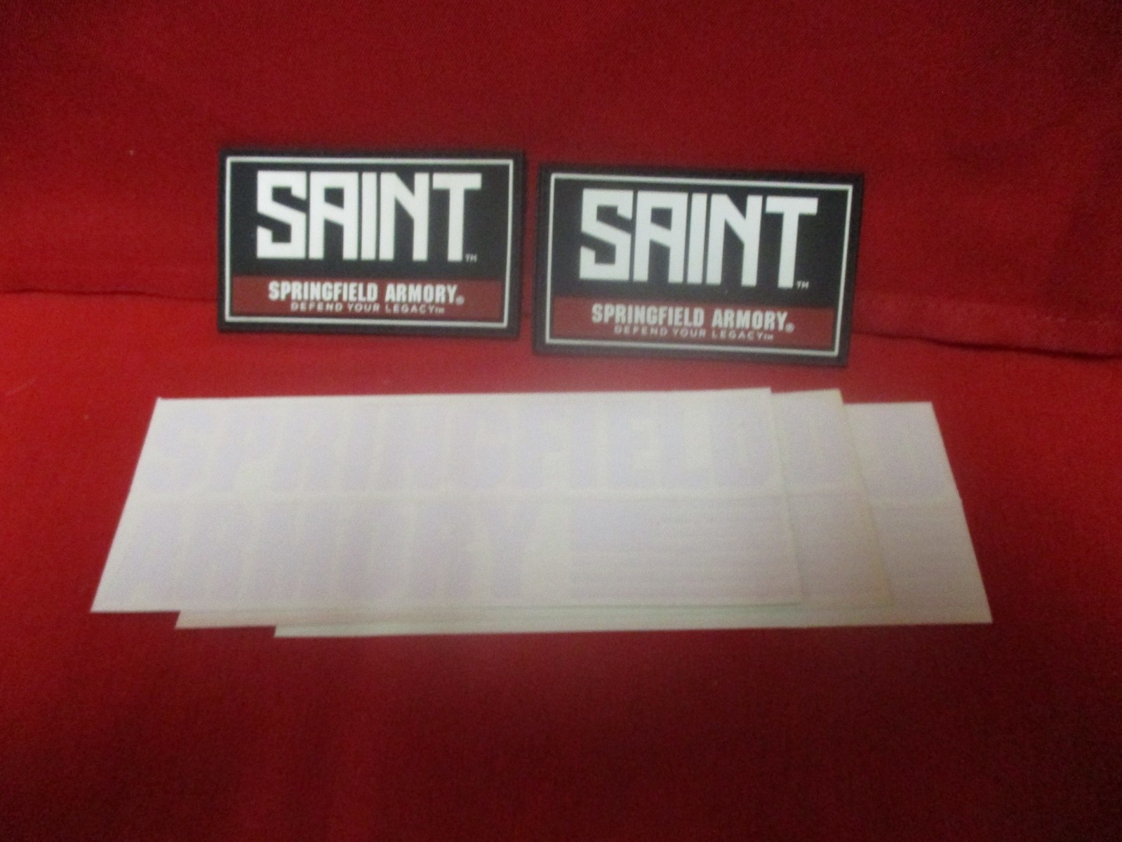 Springfield Armory Saint hook loop patches lot of 2 3 window American flag decal