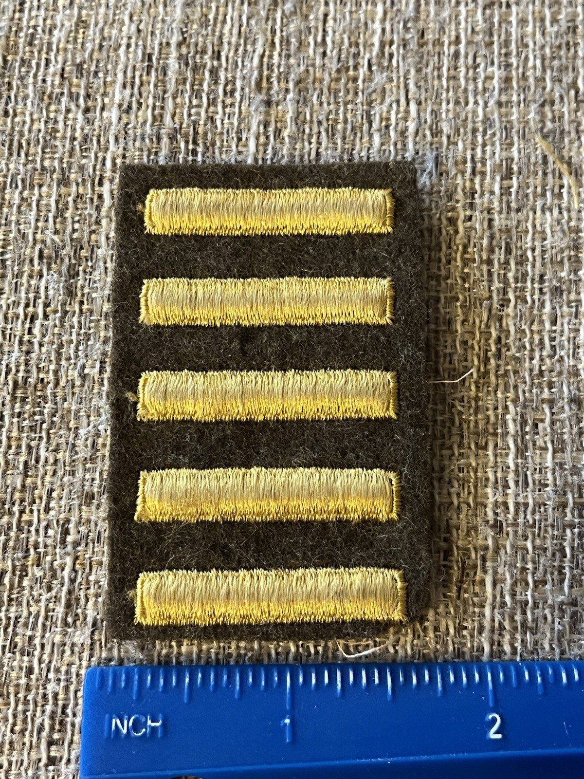WWII US Army Overseas Bars Patches Five Bars 30 Months INV12224