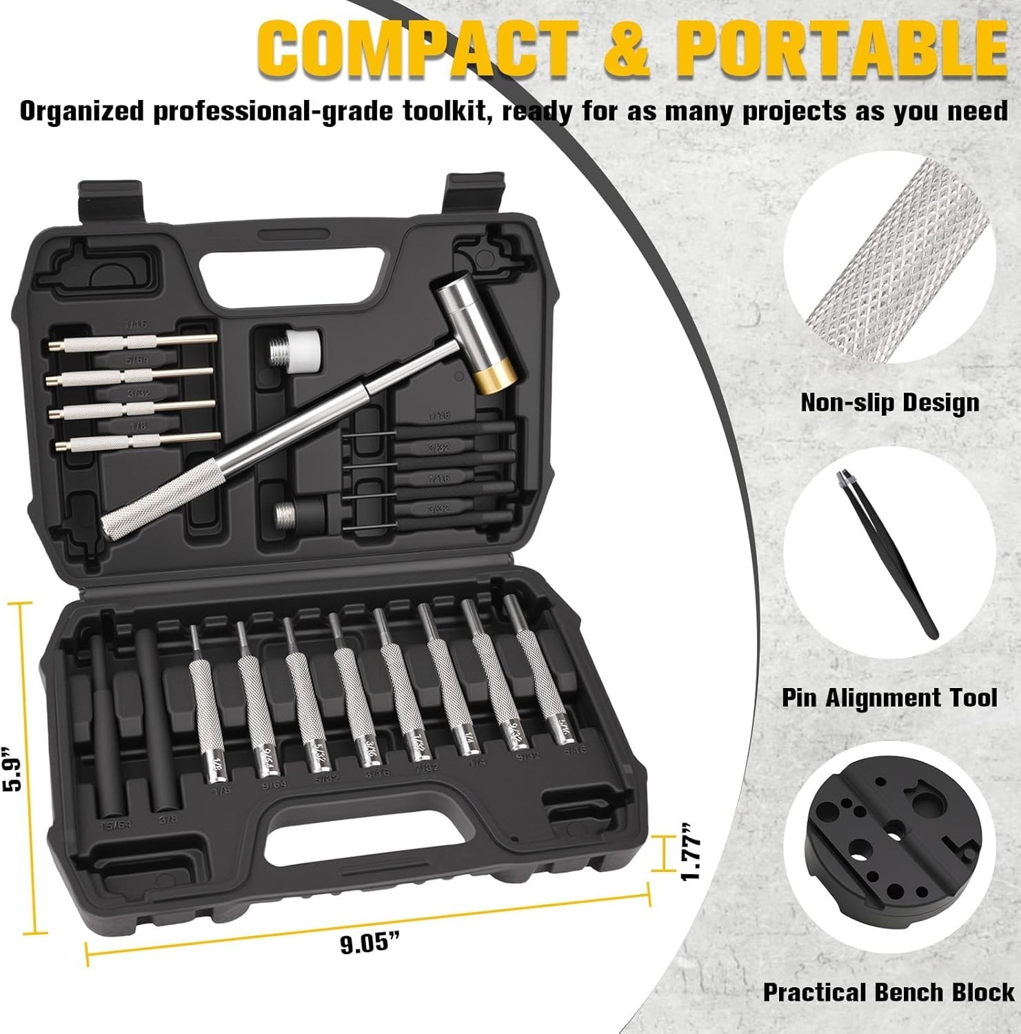 Hammer Punch Brass Set Gunsmithing Gun Shooting Repair Tools Jewelry Making