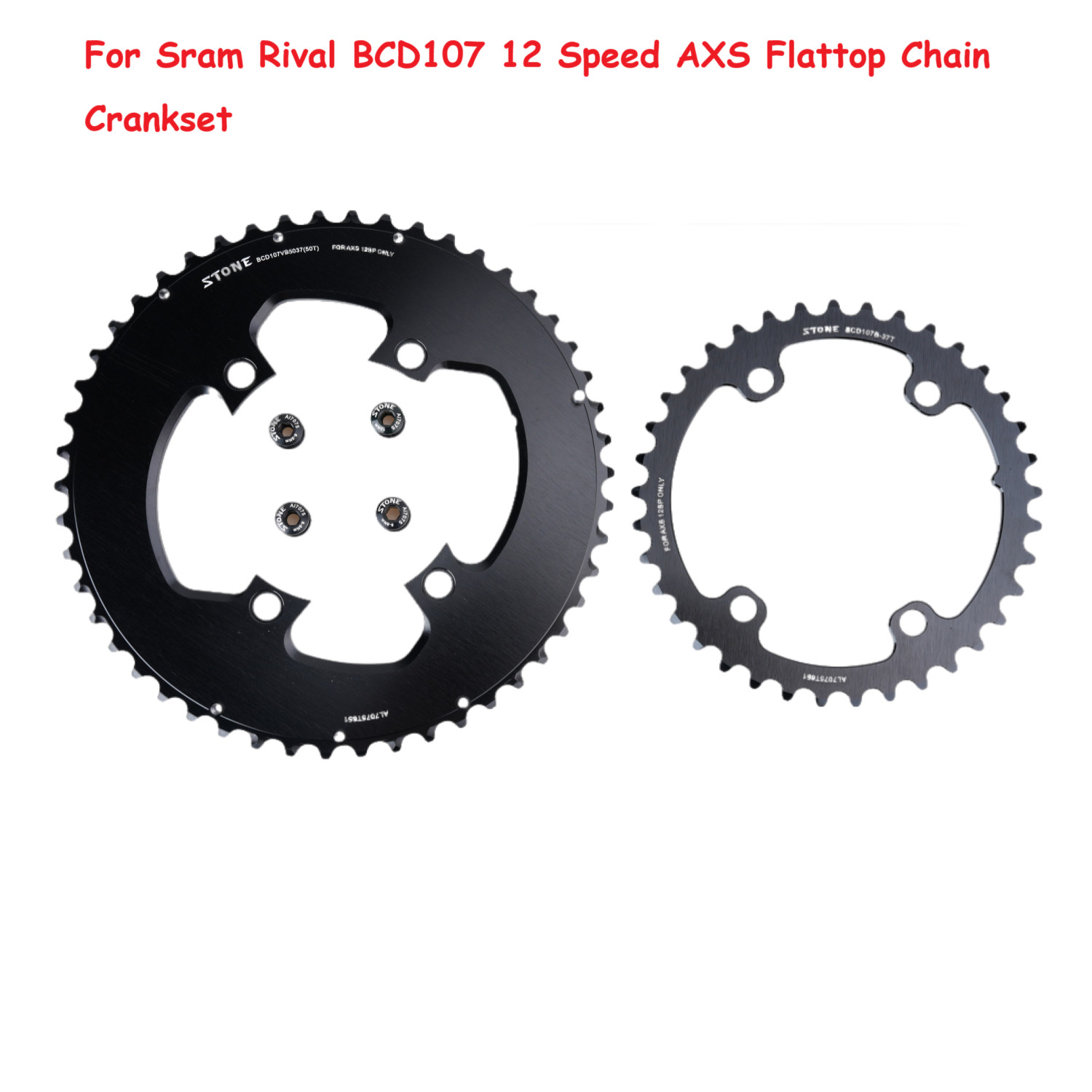 Road Bike Double Chainring BCD107 for Sram Rival AXS 12 Speed Flattop Chain Dual