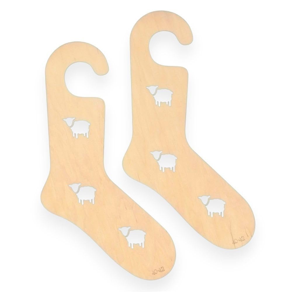 Wooden Sock Blockers Sheep Motif 1 Pair Knitting Crochet Mold Large US 910