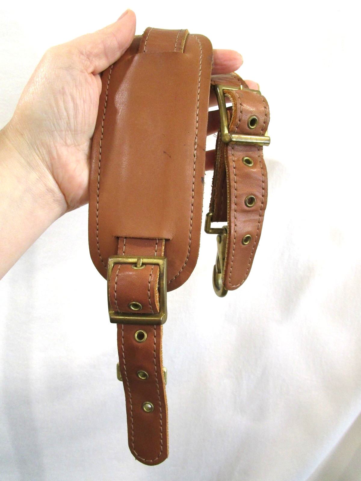 Hartmann Brown Leather Brass Hardware Replacement Shoulder Strap