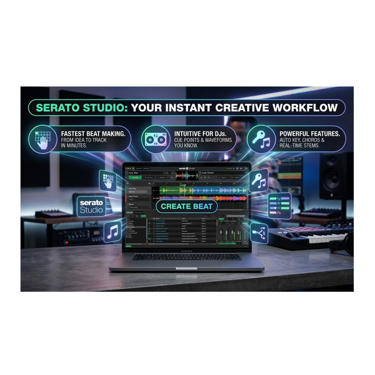 Serato Studio DAW Software with Beat Making Sampling and Music Production Tools
