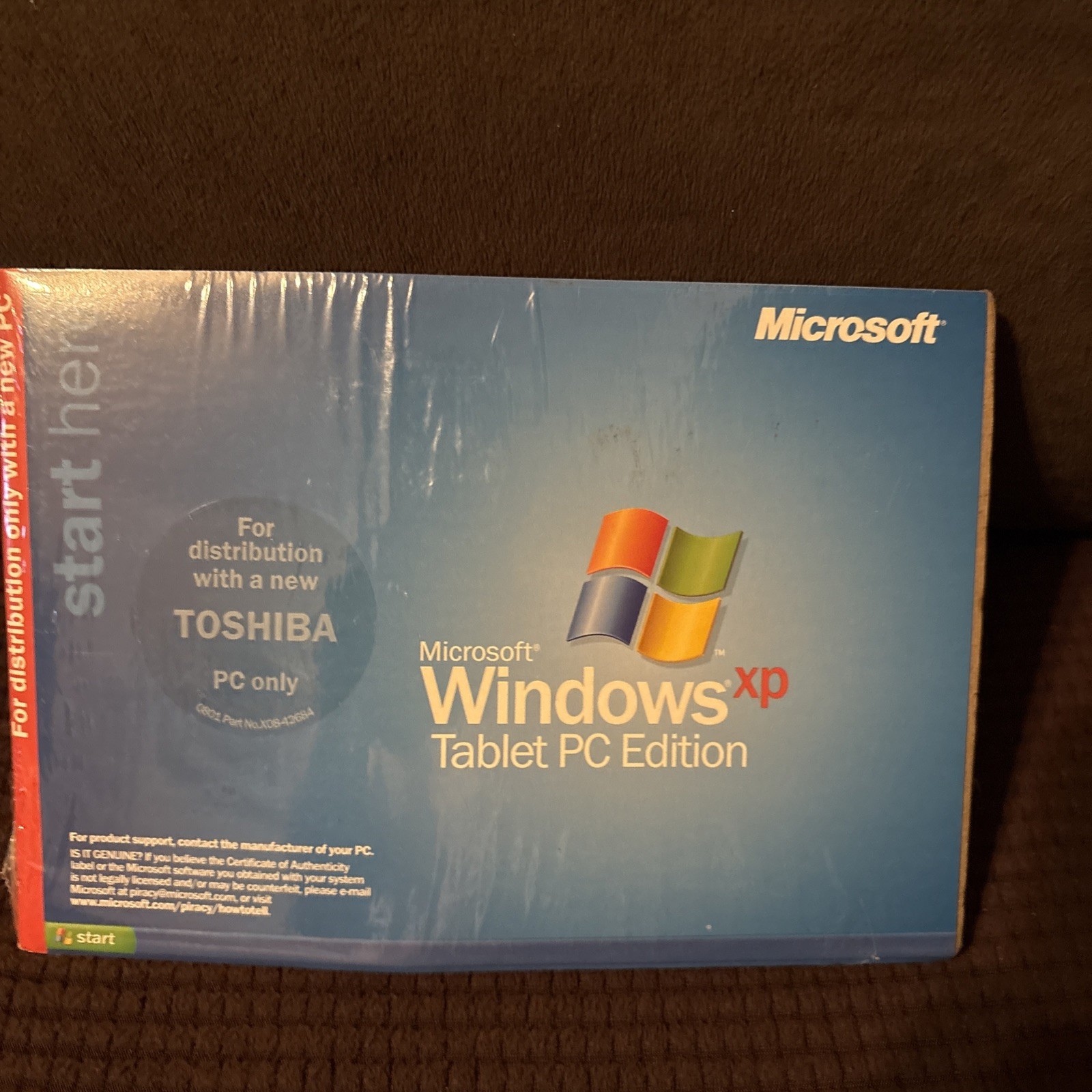 Microsoft Windows XP Tablet PC edition  media new sealed TOSHIBA