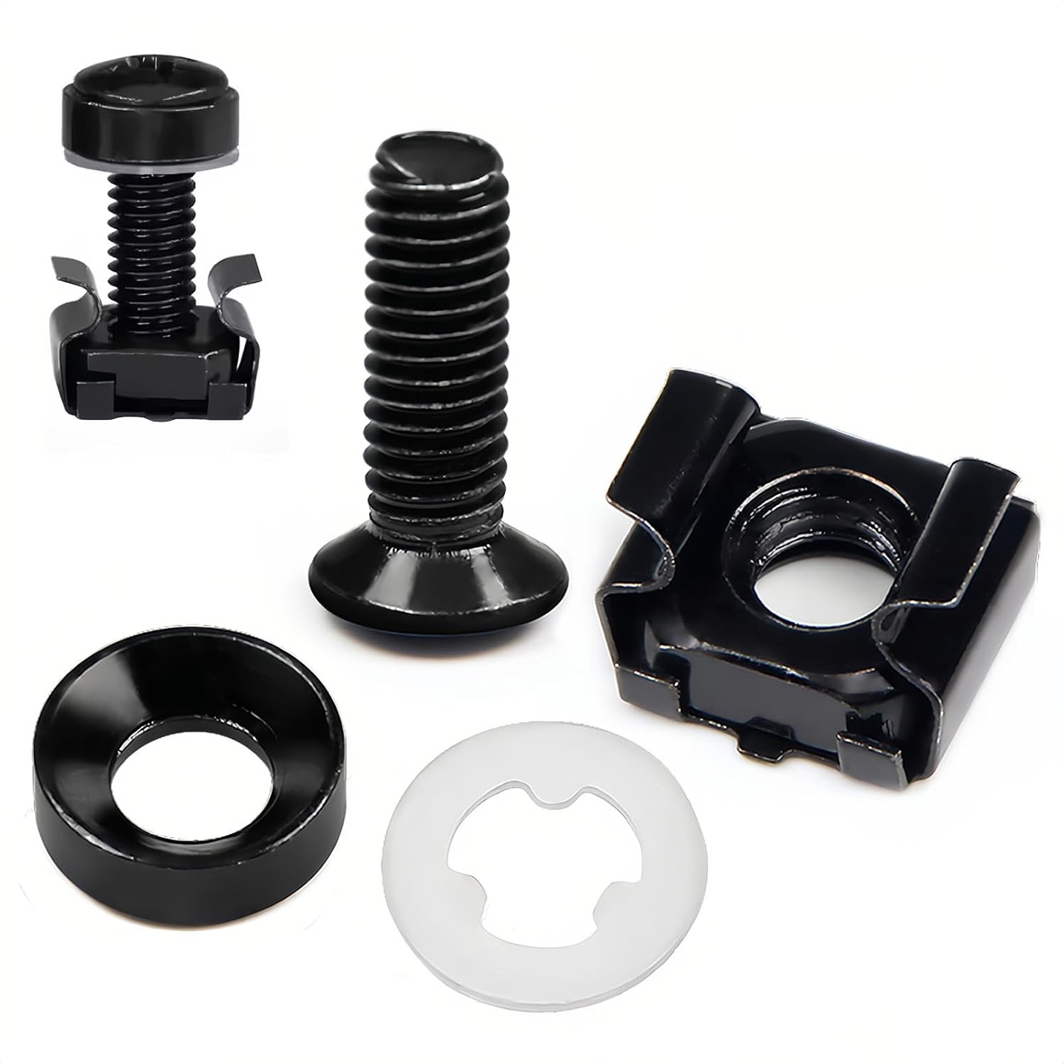 40 Sets M6 Rack Screws Cage Nuts Washers Lock