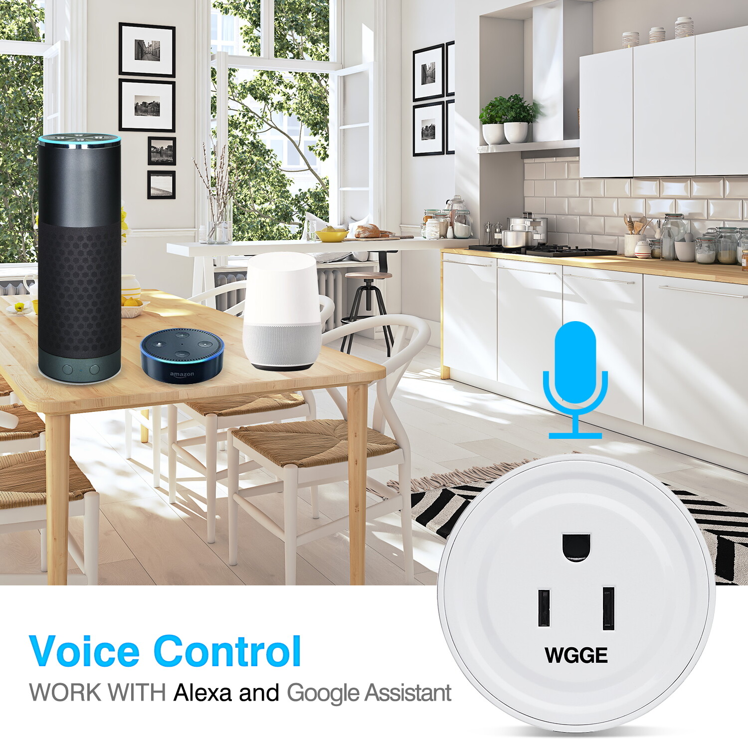 Smart Plug, Mini Smart WiFi Outlet Compatible with Alexa, Google Assistant 2/pk
