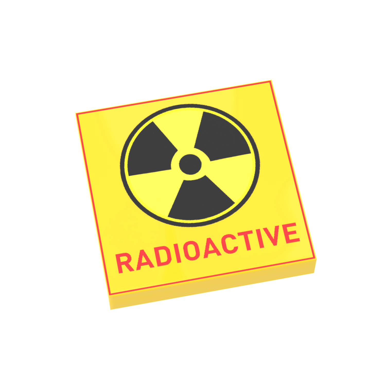 Radioactive Sign - Warning Sign - Custom Printed - Brick City - 2x2 Tile - MOC