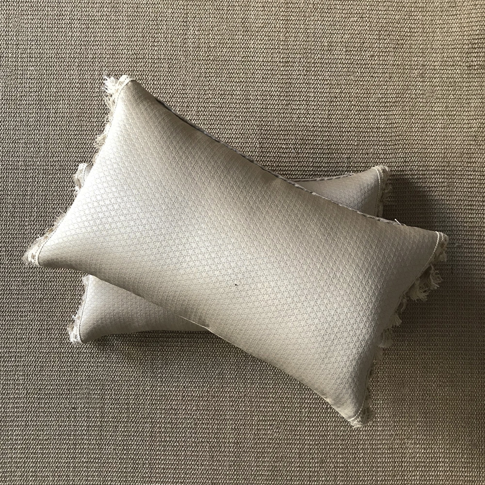 Metallic Taupe Textured Solid Lumbar Pillow Cover 13"x22"