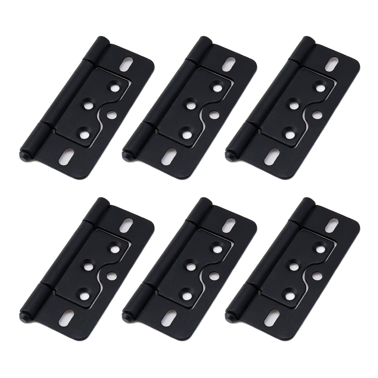 6 PCS Non-Mortise Door Hinges 3 Inch Length Heavy Duty Black Bifold Butt