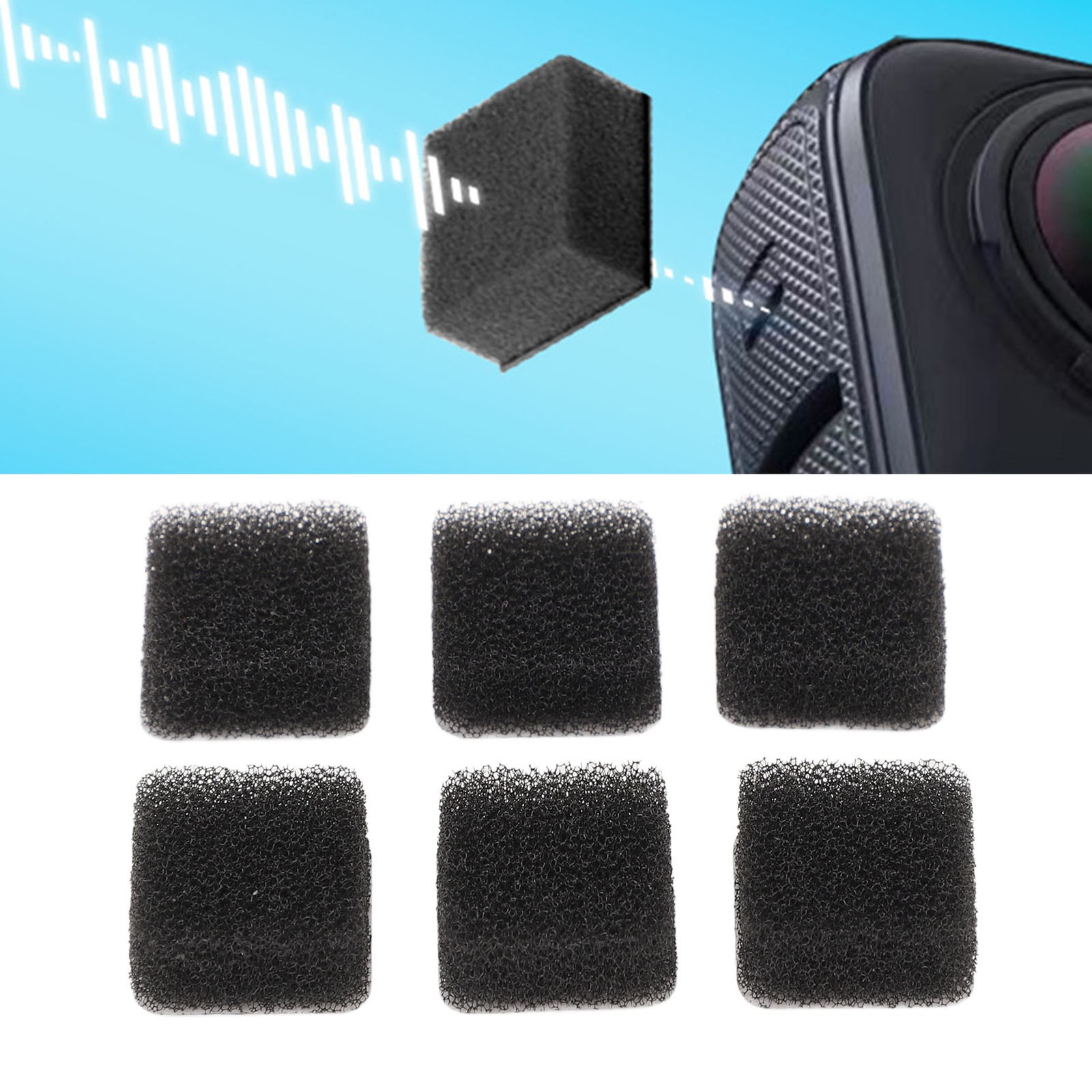 6pcs Mic Wind Muff Compatible For X4 X3 Camera Noise Reduction Sponge Camera Mic