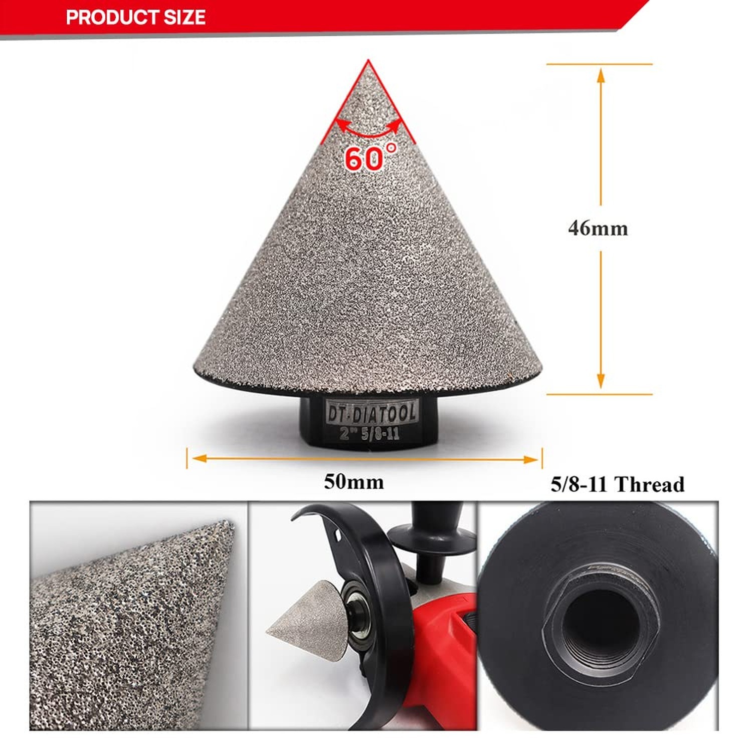 DT-DIATOOL Diamond Beveling Chamfer Bits for Granite Marble Tiles Existing Ho...
