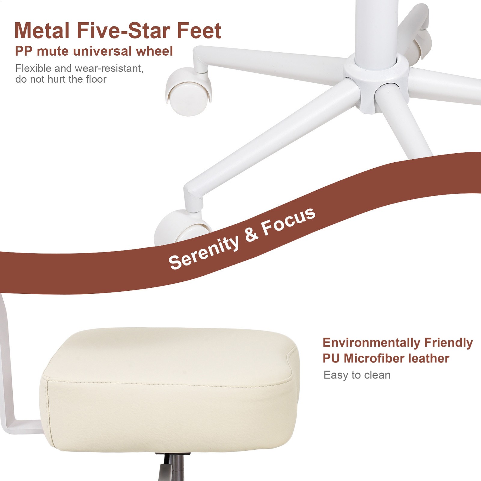 Criss Cross Desk Chair ADHD Meditation Kneeling Yoga Seat White