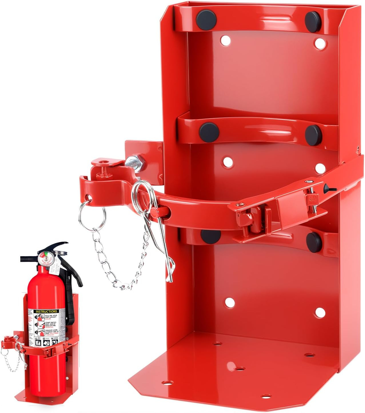 Heavy Duty Vehicle Fire Extinguisher Bracket Mount for 20Lb Dry or 10Lb Co2 Red