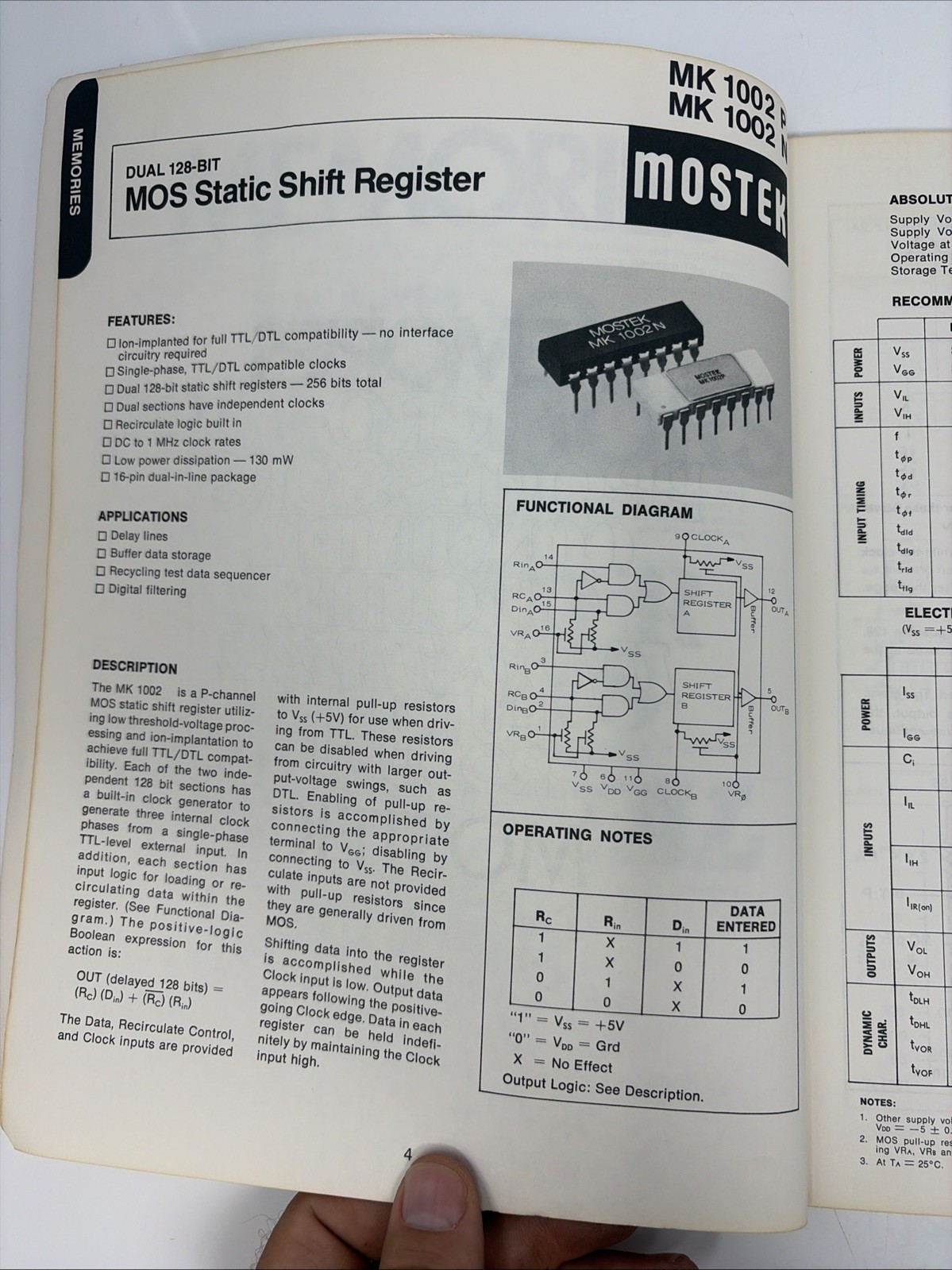 MOSTEK Memories Micro-processors Consumer Circuits Industrial MOS IC GUIDE