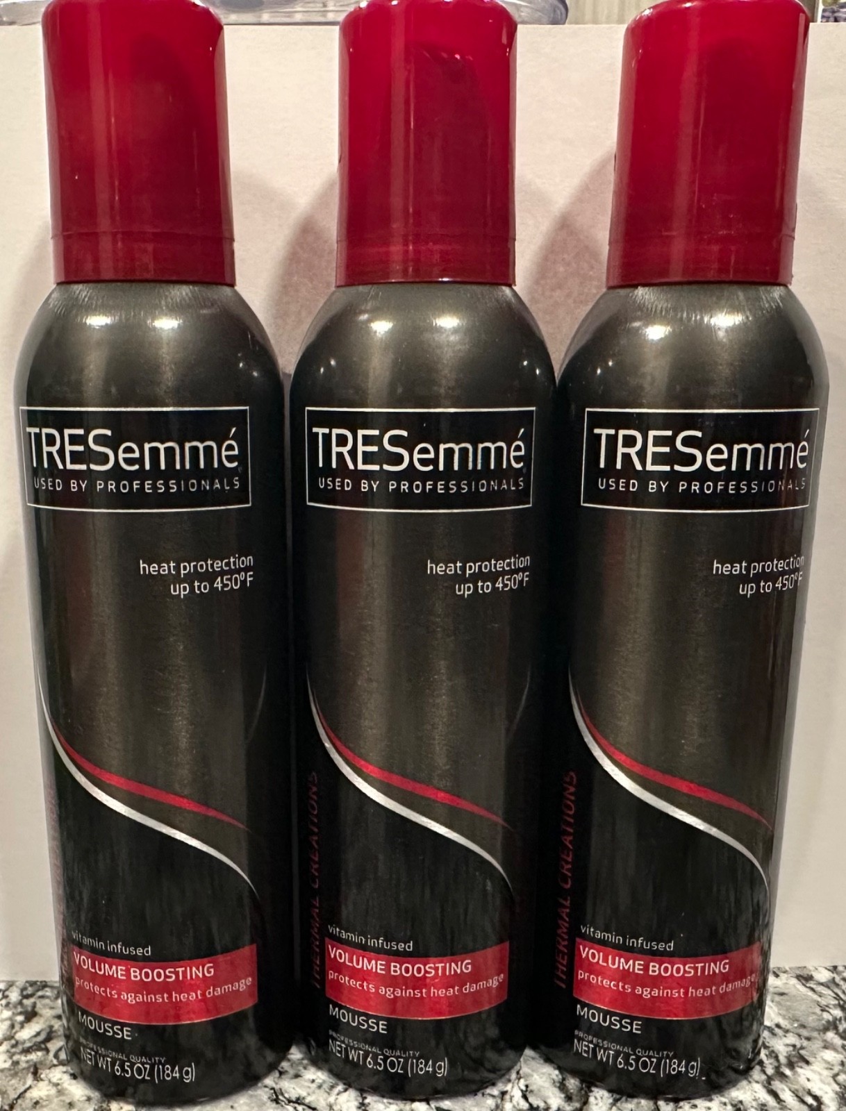 3 PACK: TRESemme Volume Boosting Mousse Heat Protectant up to 450°- 6.5oz Each