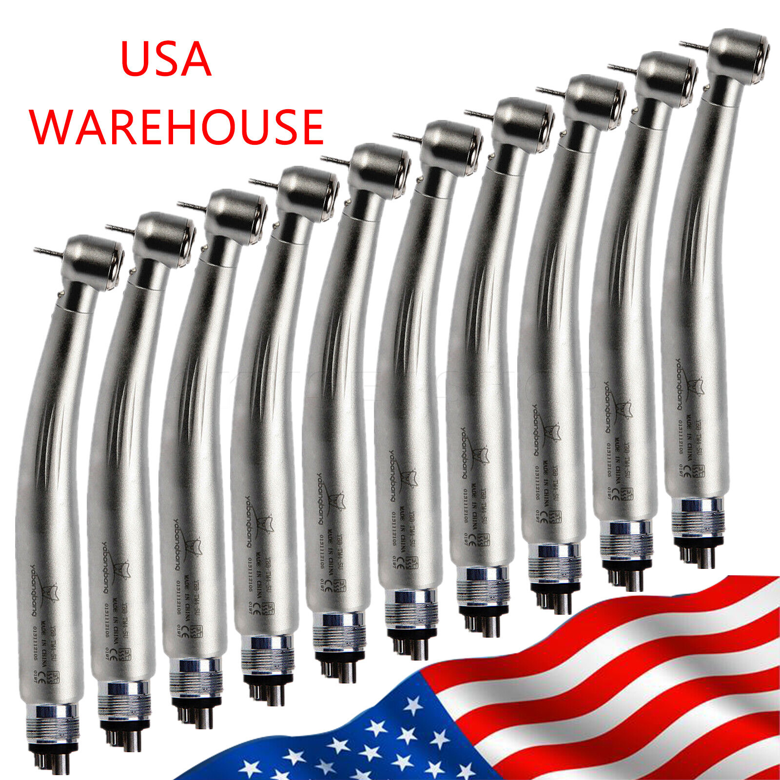 Dental E-generator LED Fiber Optic High/Fast Speed Handpiece 4 Holes / Rotor