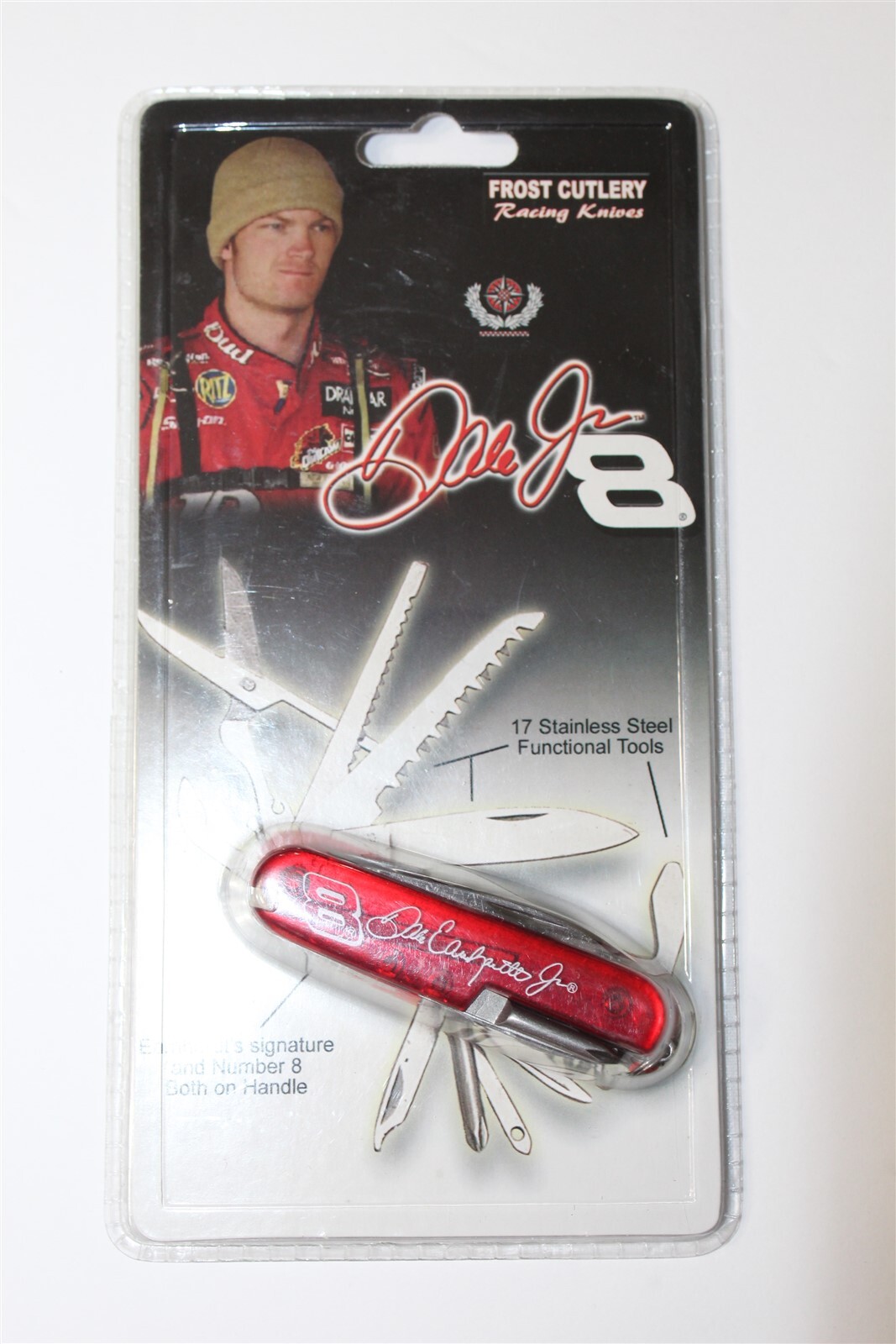 NEW Frost Cutlery Dale Earnhardt Jr. #8 Red Pocket Knife 17 Steel Tools Red NIP