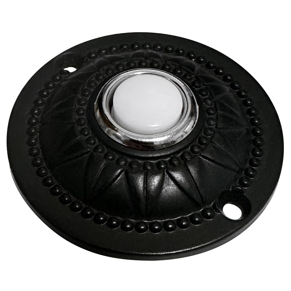 Wired Iron Classic LED Lighted Doorbell Push Button Switch 2.3" For Chime (Bl...