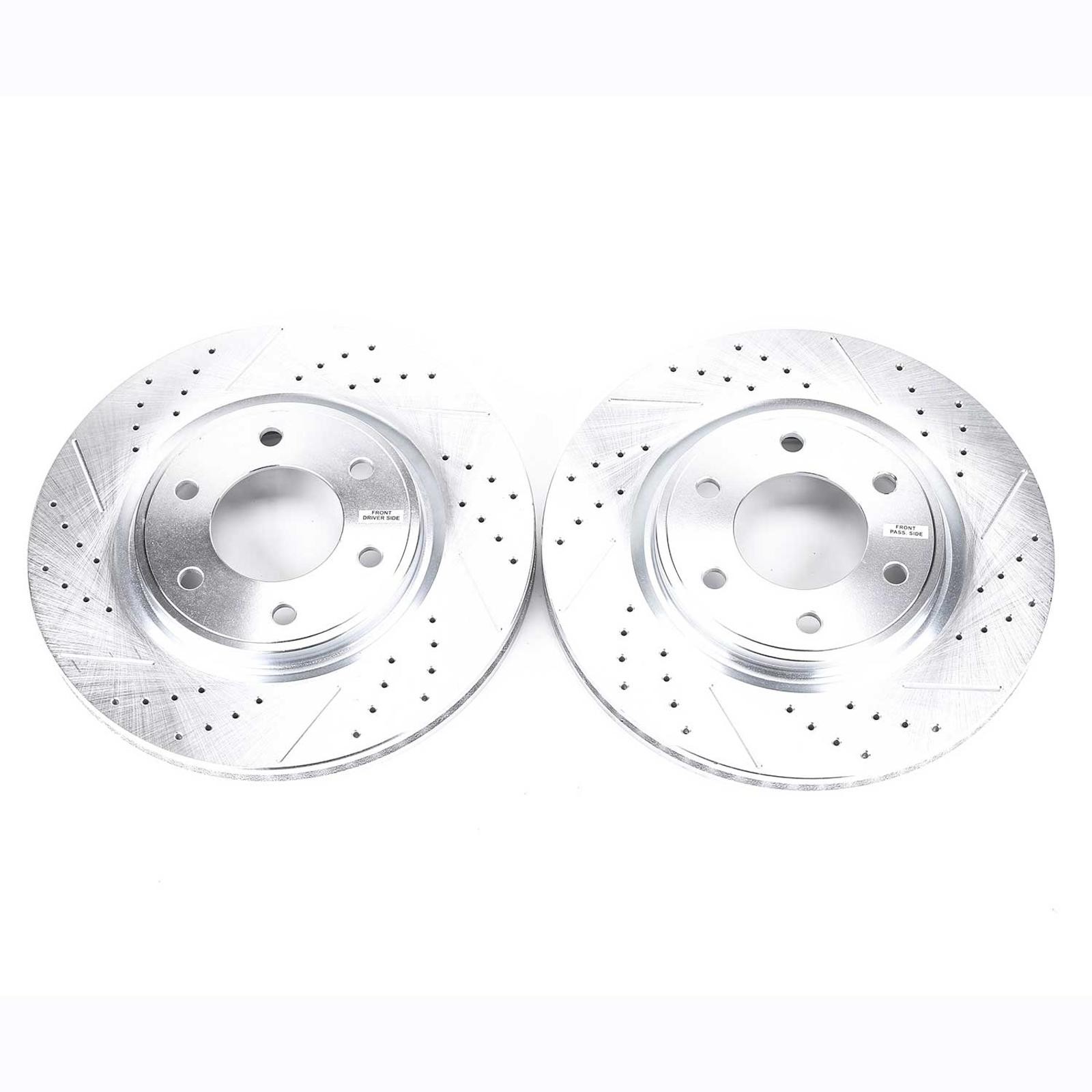 Power Stop JBR1199XPR Drilled & Slotted Front Rotor Set for QX56/Armada/Titan