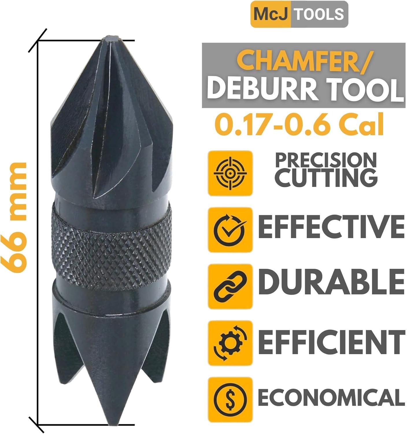 Compact Reloading Hand Tool for Chamfering and Deburring .17 to .6 Caliber