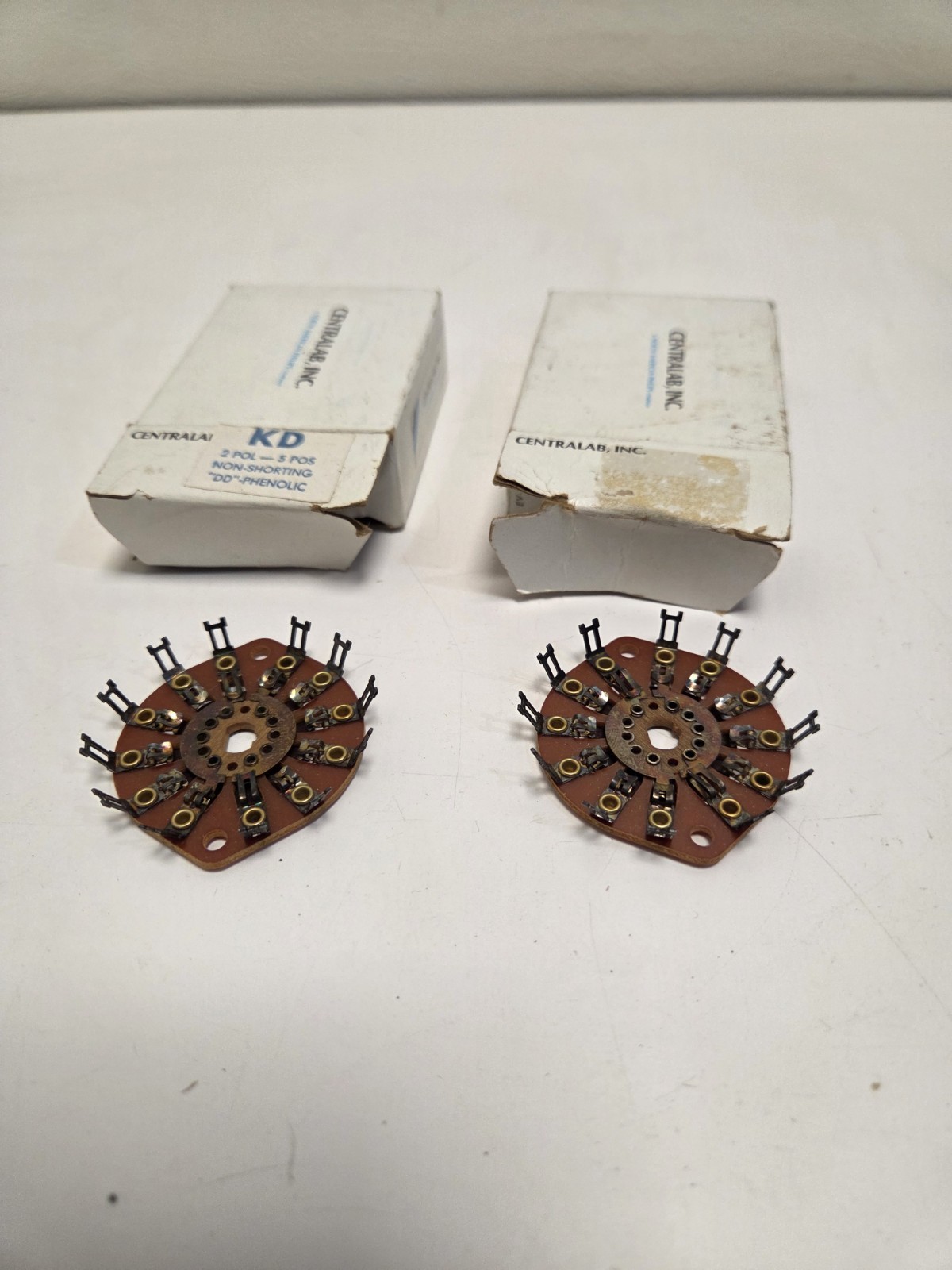 Centralab KD  2 POL - 5 POS Non-Shortning Rotary Switch Wafer Lot Of 2