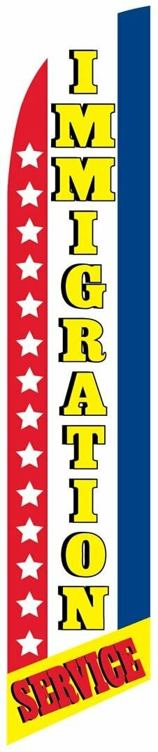 Immigration Services Feather Banner Swooper Flag -No Wind Required-...