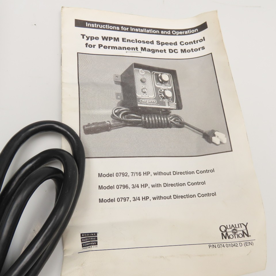 Bodine Dorner 62MD1134 115V Input DC Motor Speed Controller 0-130VDC