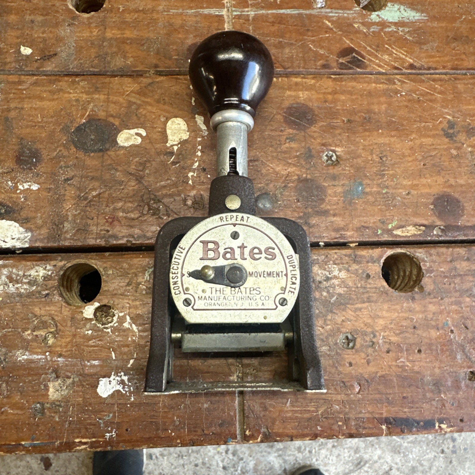 Vintage Bates Multiple Movement Numbering Machine Stamp 6 Wheels Style E
