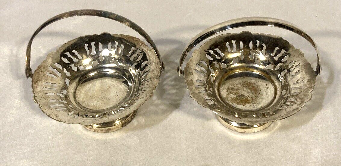 Small silver plate baskets with handles "Dimus Prata 90" set of 2 (L)