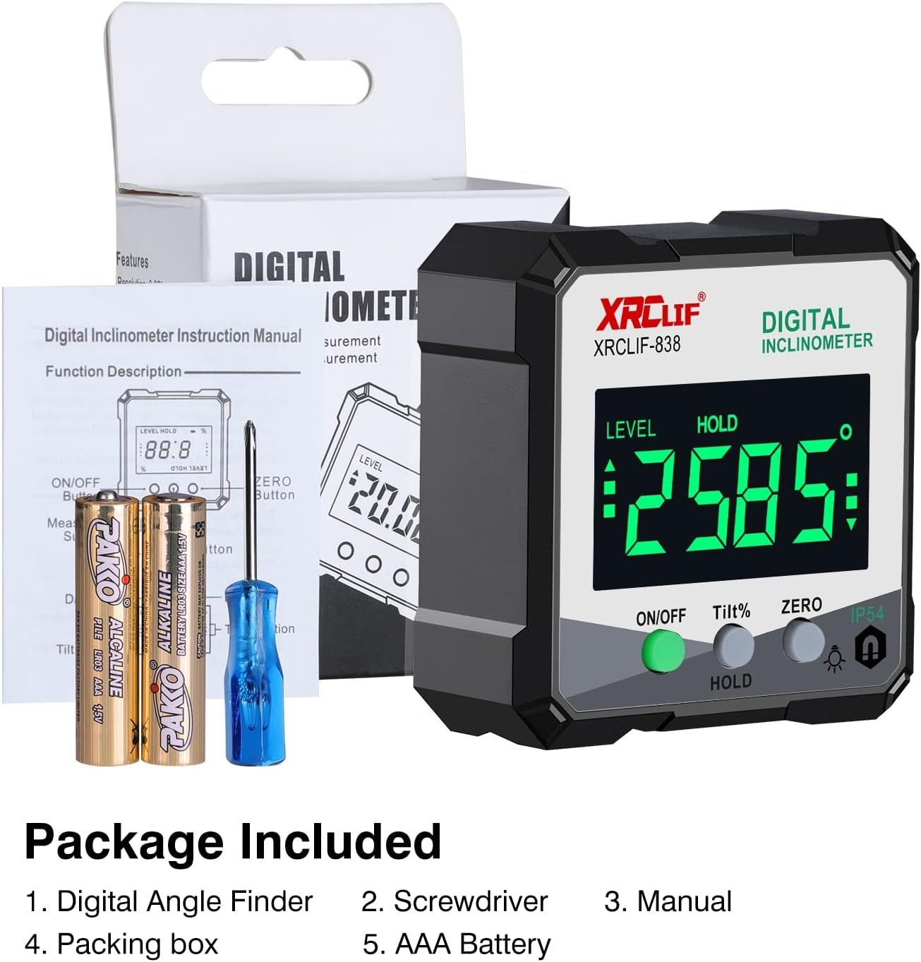 Precision Magnetic Angle Gauge - Durable Digital Protractor for DIY Enthusiasts