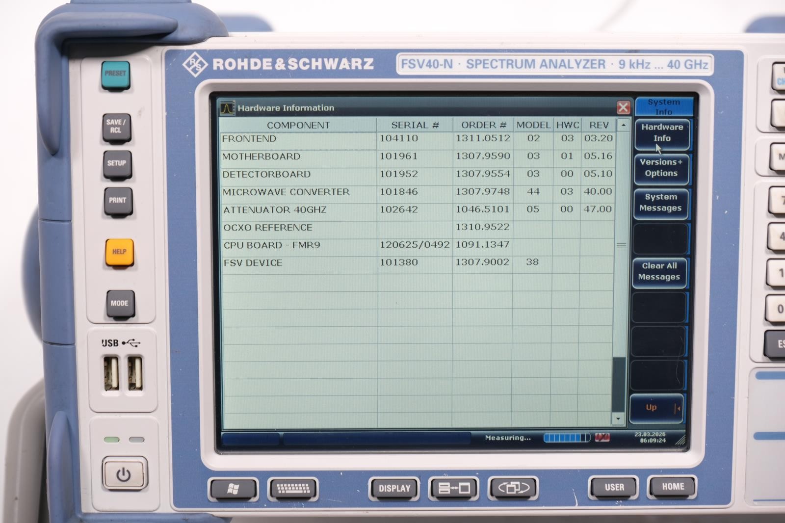 Rohde & Schwarz FSV40-N 9 kHz to 40 GHz Spectrum Analyzer Option B4
