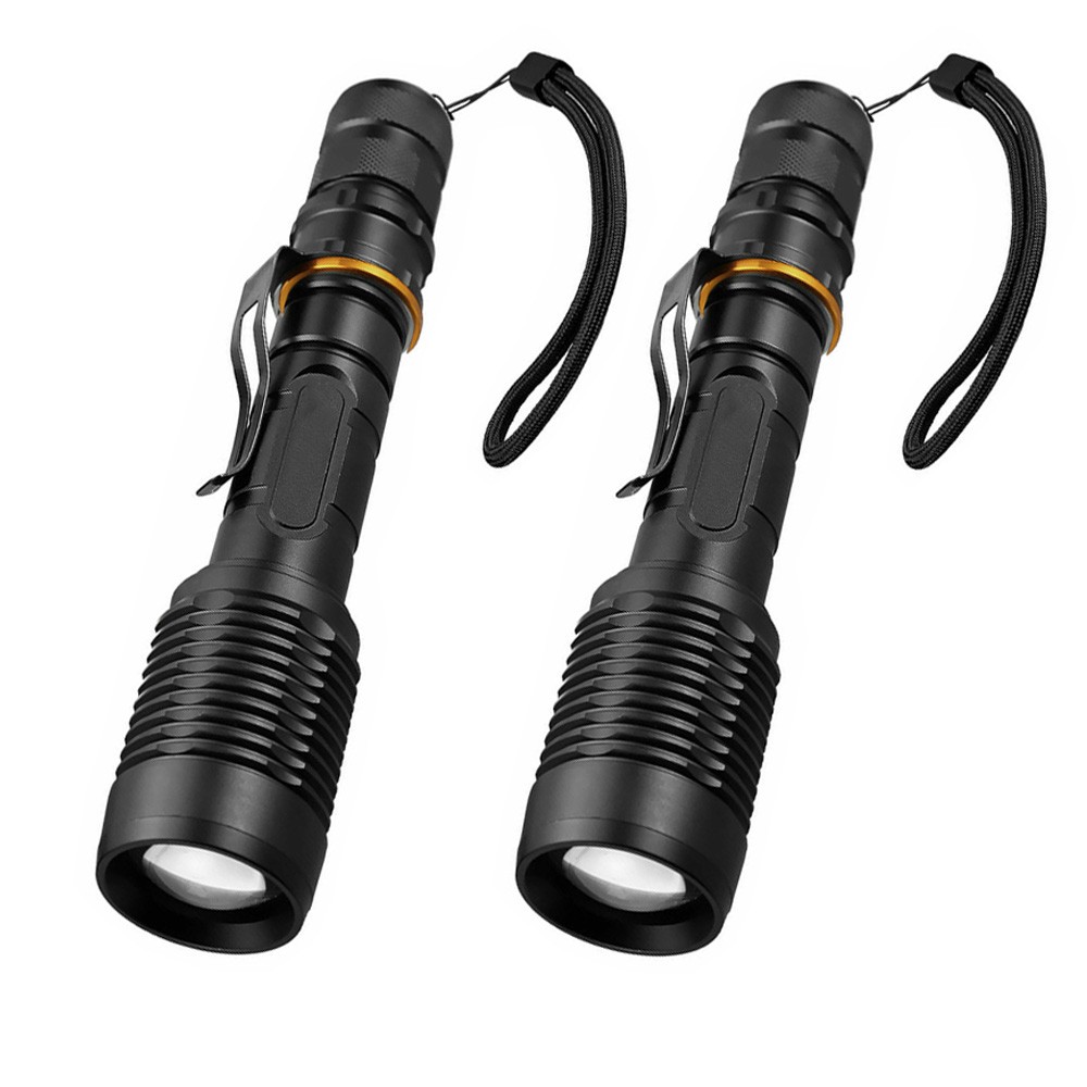 2Pack Flashlight LED For Tactical Police LED Bright 5 Mode Zoomable Torch HOT