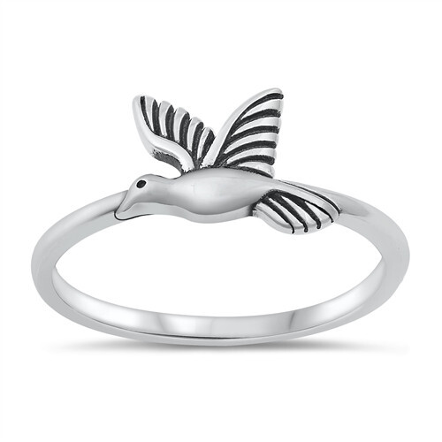 Hummingbird sterling silver toe ring