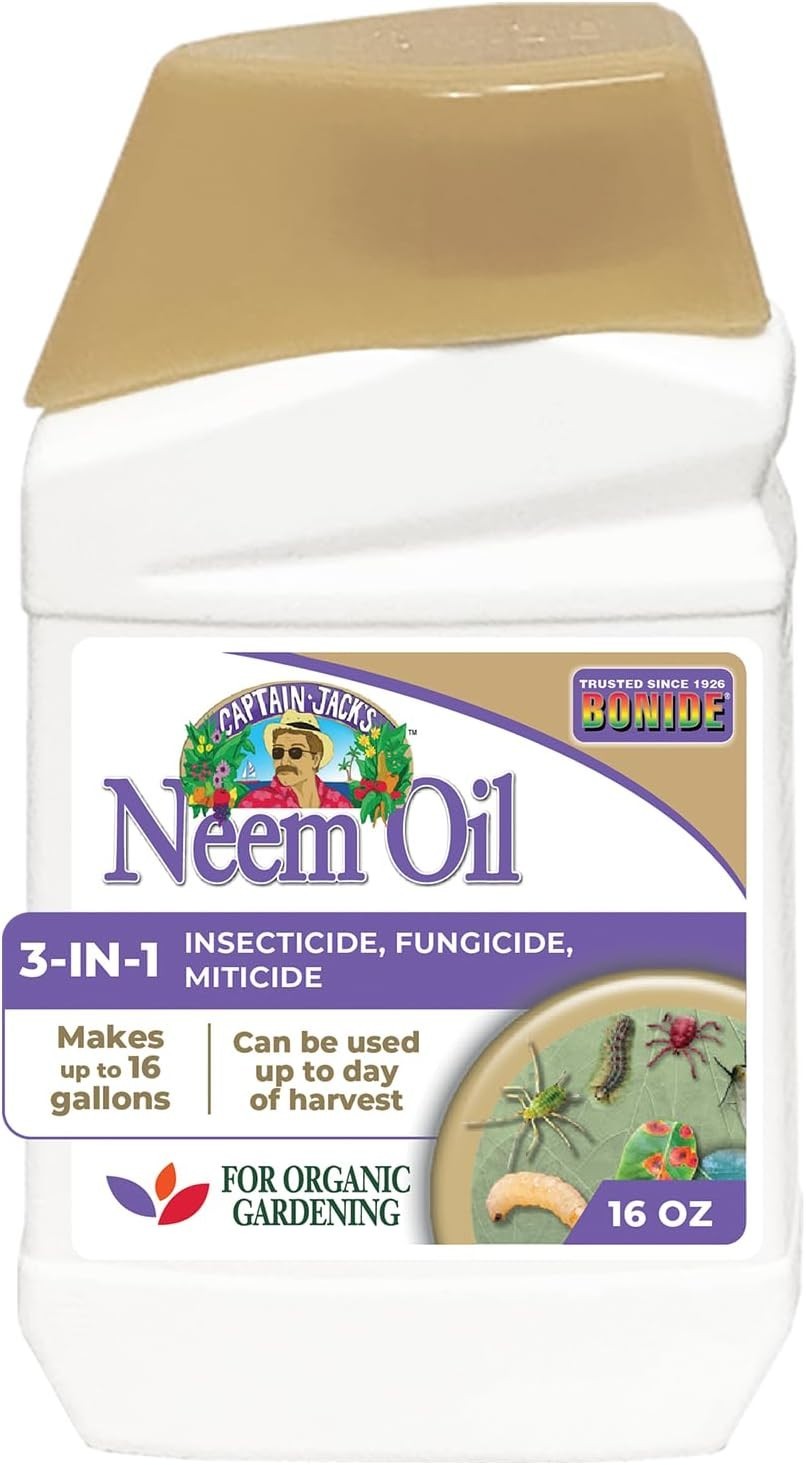 Captain Jack's Neem Oil 16oz Concentrate Organic 3-in-1 Fungicide Insecticide