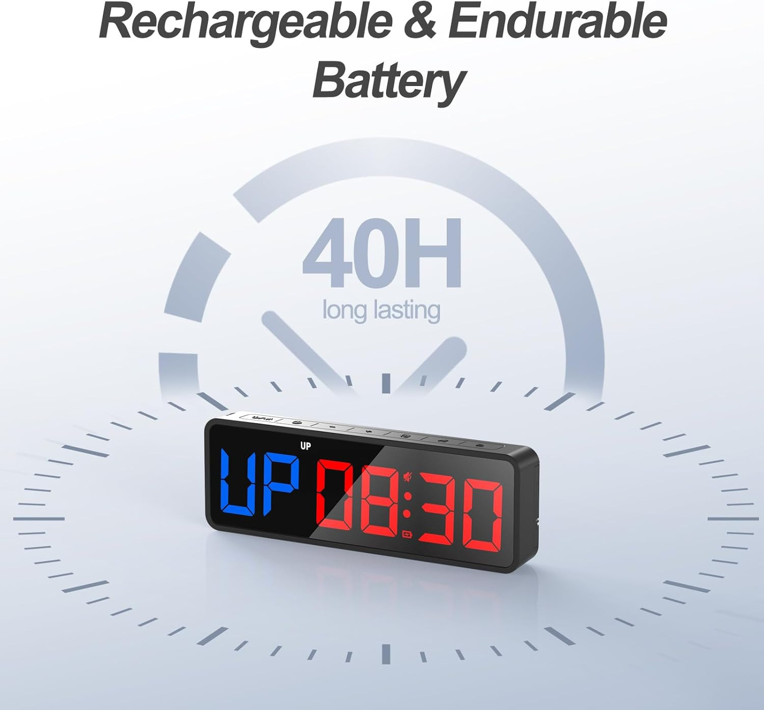 Small Portable Gym Timer Clock, Strong Magnet, Workout Interval Timer with Power