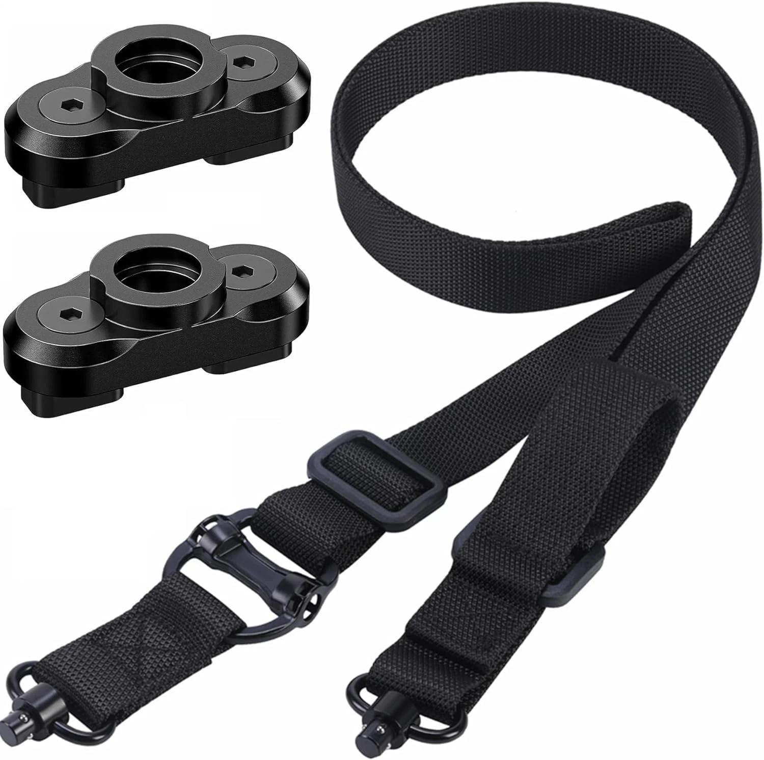 Two Point and Traditional Sling 2 Quick Adjust with QD Swivel for Hunting Black