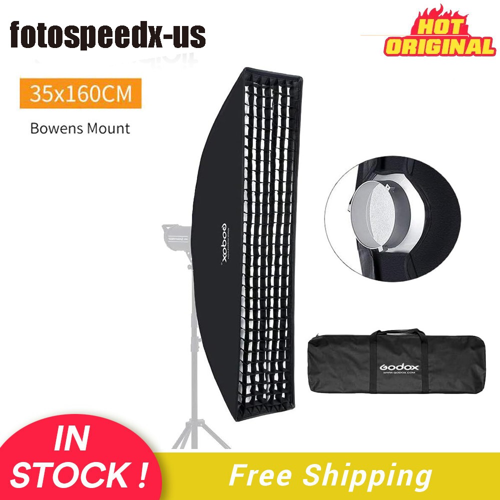 Godox 35x160cm Softbox Bowens Studio Strobe Flash Light With Honeycomb Grid US