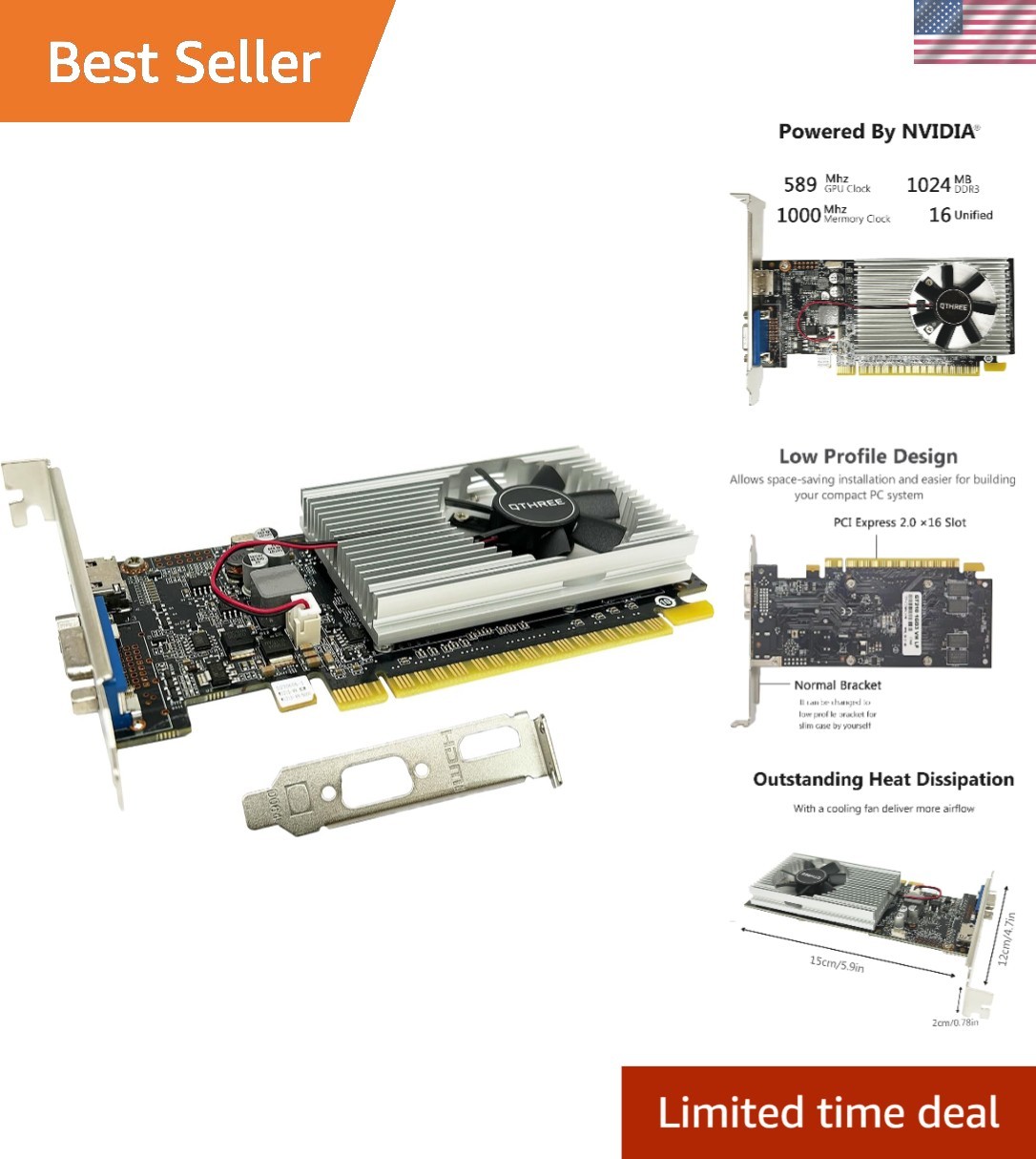 Compact GeForce GT 210 Graphics Card, 1024MB, Ideal for Small Form Factor PCs