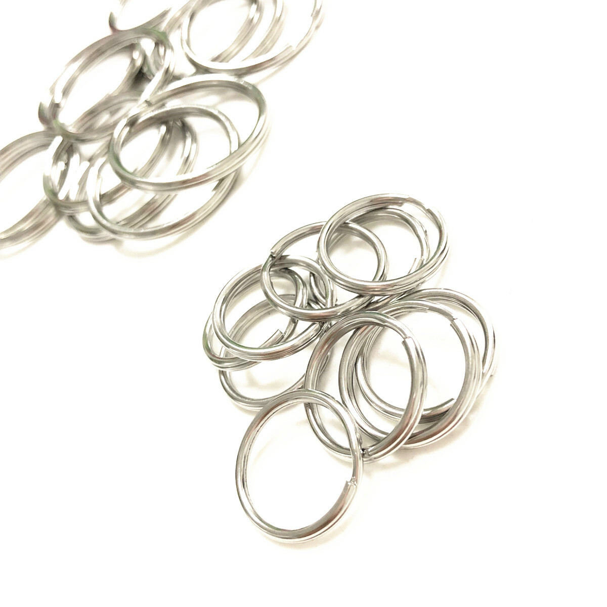 Stainless Steel Key Ring Split Rings Solid Round Wire Keyring Key chain 15-35mm