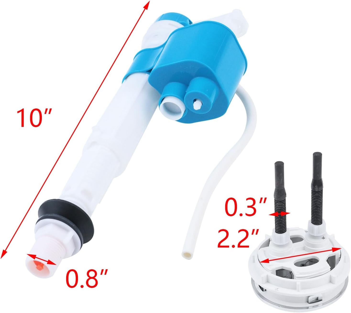 T Tulead Toilet Dual Flush Valve, Fill Push Button, Button: 2.24