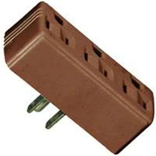 Cooper Wiring Brown 3-Outlet 3-Wire Grounding Adapter 1147B-BOX