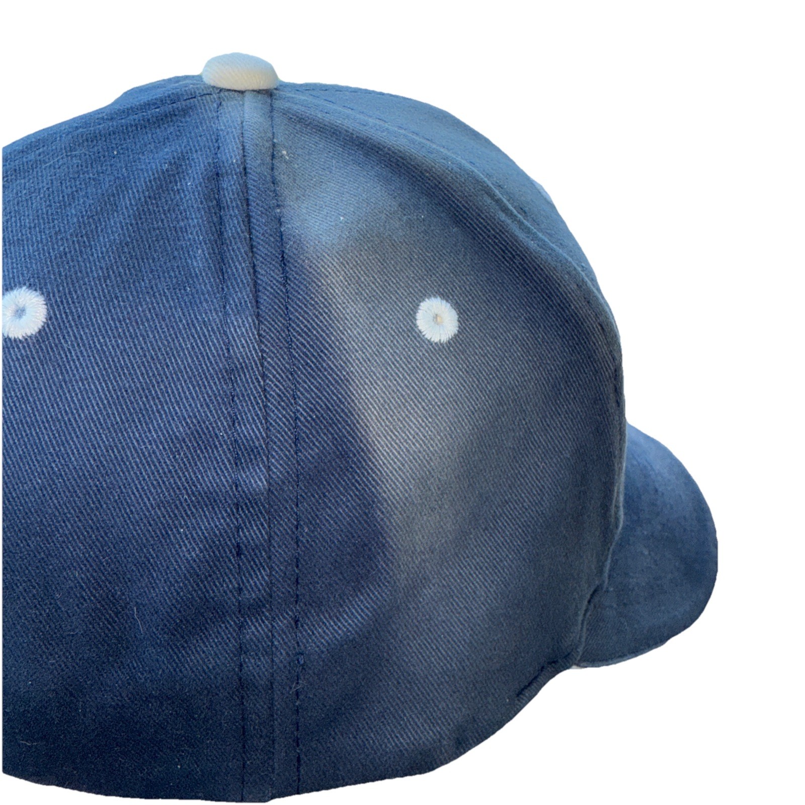 Enterprise Jet Center w Jet in Silver on Blue Hat Cap KHOU on Back Hook Loop