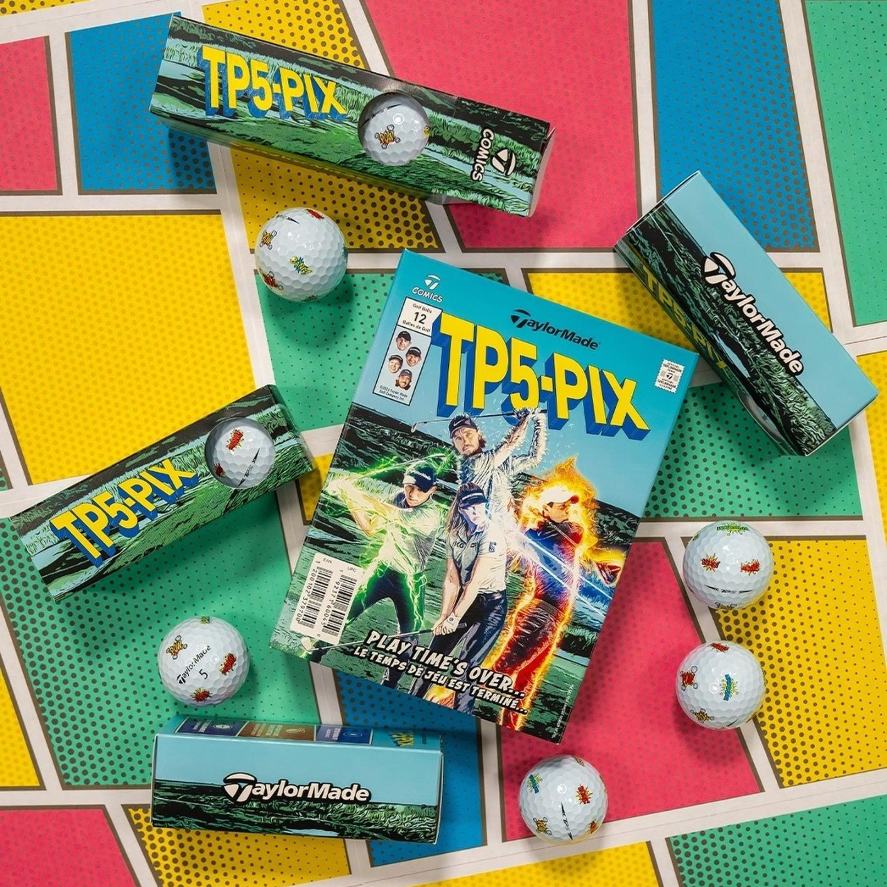 Taylormade TP5 pix Smash! Boom! Pow! Comic Golf Balls 1 Dozen Limited Edition