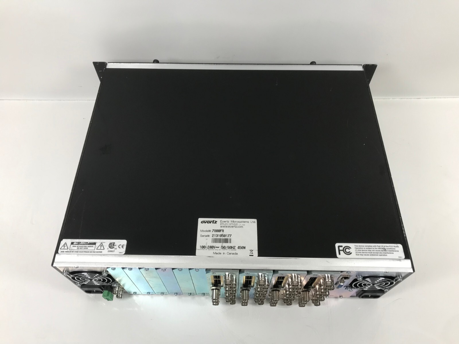 Evertz 7800FR MultiFrame Loaded w/ x4 Cards 7736CE2-A4
