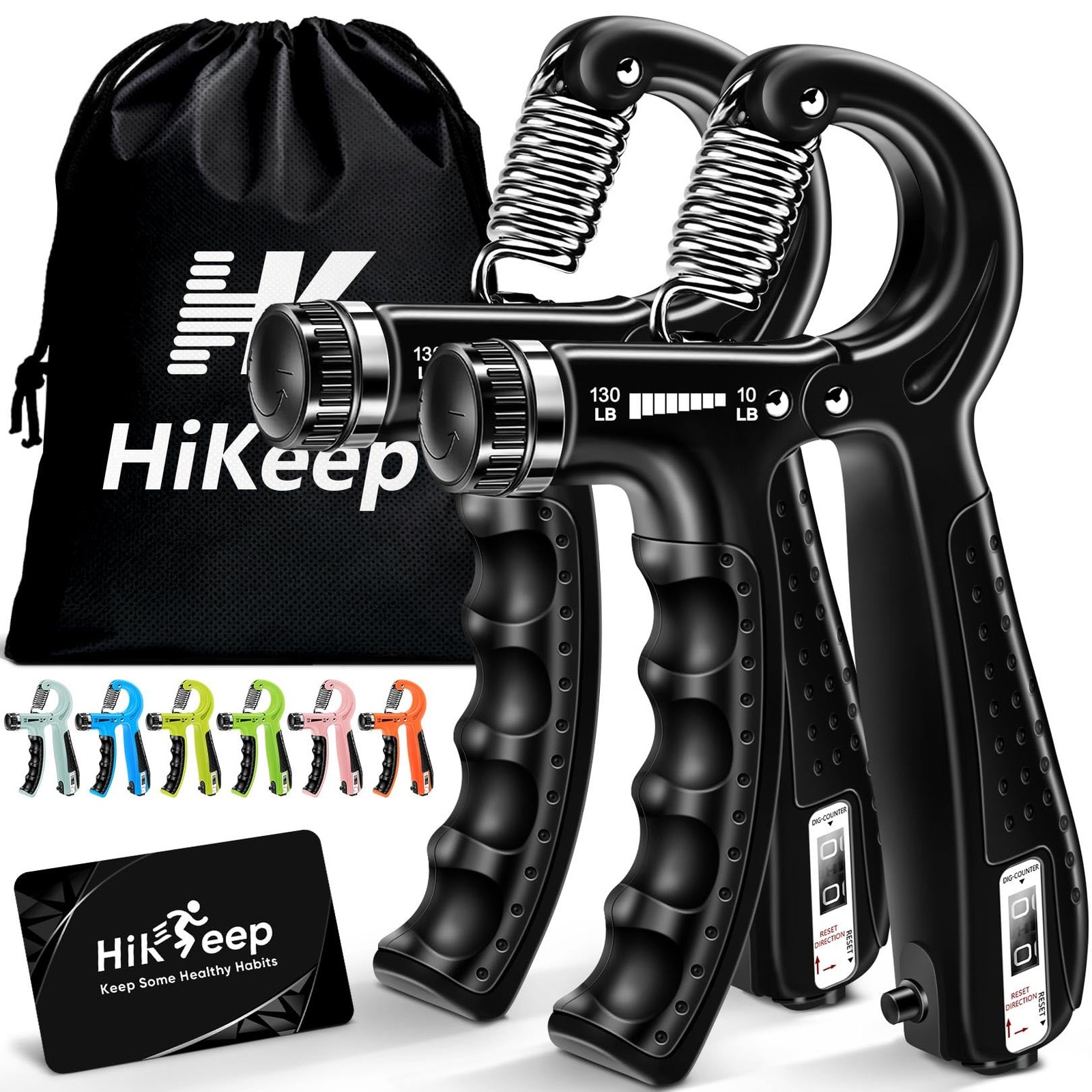 Grip Strength Trainer Kit (2 Pack), Forearm Strengthener, Hand Grip Gripper Str