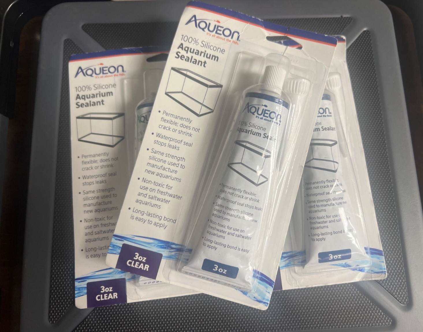 Lot of 3 Aqueon Aquarium Silicone Sealant Clear 3 Oz. New in Package